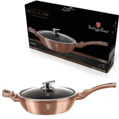 Chảo Berlinger Haus 28cm 4 lít 2 tay cầm - Nhôm Chống Dính An Toàn, Màu Rose Gold, Dùng Cho Bếp Từ, Tiện Lợi Cho Nhà Bếp