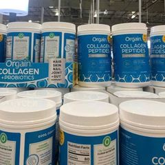 Bột Collagen Peptides Probiotics Orgain 726g - Tăng cường sức khỏe da, tóc, móng và khớp, không hương vị, 100% từ cỏ