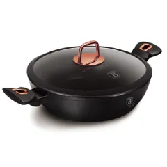 Nồi Chảo Có Nắp Berlinger Haus 28cm Màu Đen/Rose - Chất Liệu Nhôm Rèn, Đế Cảm Ứng Turbo, An Toàn Cho Bếp Từ