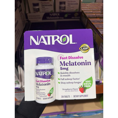 Viên ngậm ngủ Natrol 5mg - Kẹo ngủ tự nhiên hỗ trợ giấc ngủ sâu, giảm mất ngủ, cải thiện chất lượng giấc ngủ 250 viên