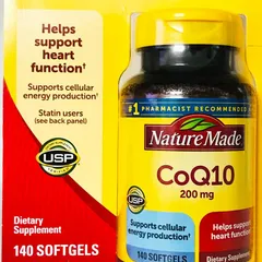 Viên Uống Bổ Tim Mạch CoQ10 200mg Nature Made - Hỗ Trợ Sức Khỏe Tim Mạch, Giảm Nguy Cơ Đột Quỵ, 140 Viên