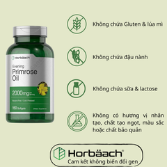 Tinh Dầu Hoa Anh Thảo Horbaach 2000mg - Viên Uống Cải Thiện Nội Tiết Tố Nữ, Giảm Đau Kinh Nguyệt Và Làm Đẹp Da 150 Viên Mỹ