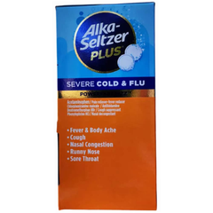 Viên Sủi Giảm Cảm Lạnh Alka Seltzer Plus Cold Flu PowerFast Fizz 72 Viên Vị Cam Chanh - Giảm Nghẹt Mũi, Đau Họng, Nhức Đầu, Dễ Uống