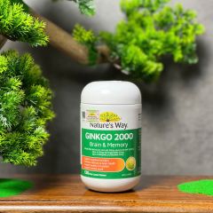 Viên uống bổ não Nature’s Way Ginkgo 2000 - Tăng cường trí nhớ và chức năng nhận thức, 120 viên, nhập khẩu Úc chính ngạch