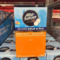 Viên Sủi Giảm Cảm Lạnh Alka Seltzer Plus Cold Flu PowerFast Fizz 72 Viên Vị Cam Chanh - Giảm Nghẹt Mũi, Đau Họng, Nhức Đầu, Dễ Uống