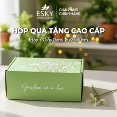 Hộp Quà Cao Cấp ESKY AROMA GARDEN - Hộp Giấy Đựng Quà Sang Trọng (15x25x10cm) kèm Giấy Rơm - Quà Tặng Ý Nghĩa cho Mọi Dịp Lễ