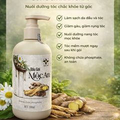 Dầu Gội Mộc An 300ml - Chiết Xuất Từ Thiên Nhiên Nhân Sâm, Gừng, Bồ Kết, Phù Hợp Cho Da Nhạy Cảm, Dưỡng Tóc Khỏe Mạnh
