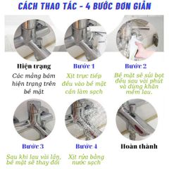 Chai Xịt Tẩy Vệ Sinh Nhà Tắm 500ml - Tẩy Sạch Vết Cặn Bẩn Cứng Đầu Trên Inox, Gương, Kính, Gạch Hoa, Dễ Dàng Sử Dụng
