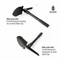 Bộ Cuốc Xẻng Đa Năng 4 in 1 - Dụng Cụ Tiện Ích Cho Làm Vườn Và Du Lịch, Chất Liệu Sắt Bền Bỉ, Thiết Kế Nhỏ Gọn, Có Túi Đựng