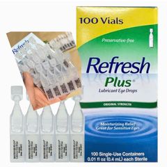 Nước Nhỏ Mắt Nhân Tạo Refresh Plus 100 Ống - Giảm Khô Mỏi, Bảo Vệ Mắt, Chăm Sóc Mắt Đáng Tin Cậy Từ Mỹ