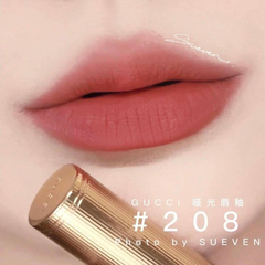 Son Gucci Rouge Lip À Lèvres Voile Matte 208 - Màu Hồng Đất Chính Hãng, Sang Trọng, Độc Đáo - Phù Hợp Mọi Hoàn Cảnh