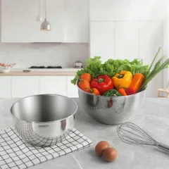 Bộ 2 âu trộn inox GKÖCH 20cm và 24cm - Thiết kế tối giản, bền đẹp, tiện dụng cho nấu nướng hàng ngày, phù hợp mọi không gian bếp.