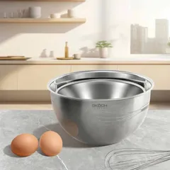 Bộ 2 âu trộn inox GKÖCH 20cm và 24cm - Thiết kế tối giản, bền đẹp, tiện dụng cho nấu nướng hàng ngày, phù hợp mọi không gian bếp.
