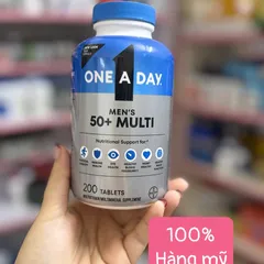 Vitamin tổng hợp One A Day Men's 50+ Multi - Hỗ trợ sức khỏe tim mạch, miễn dịch, năng lượng cho nam trên 50 tuổi - 200 viên