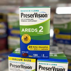 Viên Uống Bổ Mắt PreserVision AREDS 2 Mini Softgels - 130 Viên Hỗ Trợ Thị Lực và Võng Mạc Cho Người Trung Niên và Cao Tuổi