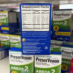Viên Uống Bổ Mắt PreserVision AREDS 2 Mini Softgels - 130 Viên Hỗ Trợ Thị Lực và Võng Mạc Cho Người Trung Niên và Cao Tuổi