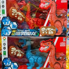 XINZ (666-62) Khủng Long Điều Khiển Từ Xa - Đồ Chơi Âm Thanh, Đèn LED, Phun Hơi Nước, Màu Sắc Ngẫu Nhiên Cho Trẻ Em