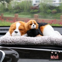 Gấu Đôi - Gấu Trúc Mẹ Con Lõi Than Hoạt Tính Khử Mùi Lọc Không Khí Thú Bông Trang Trí Ô Tô Dễ Thương Cho Xe Hơi