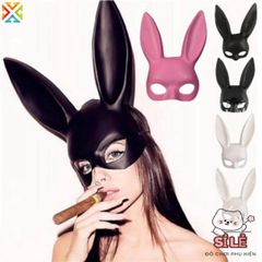 Mặt Nạ Halloween Hình Tai Thỏ Trắng Đen - Phụ Kiện Hóa Trang Thú Vị, Dành Cho Tiệc Hóa Trang và Sự Kiện Halloween
