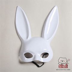 Mặt Nạ Halloween Hình Tai Thỏ Trắng Đen - Phụ Kiện Hóa Trang Thú Vị, Dành Cho Tiệc Hóa Trang và Sự Kiện Halloween