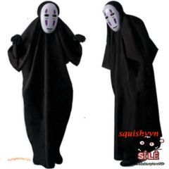 Bộ Trang Phục Cosplay Vô Diện Kaonashi Spirited Away - Áo Choàng Đen & Mặt Nạ Cho Trẻ Em và Người Lớn, Thích Hợp Mọi Sự Kiện Halloween, Lễ Hội