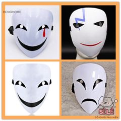 Mặt Nạ Cosplay Đạn Đen - Mặt Nạ Anime Trắng Pure White - Phụ Kiện Hóa Trang Cho Fan Anime và Sự Kiện Cosplay