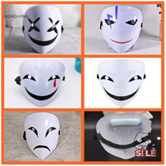 Mặt Nạ Cosplay Đạn Đen - Mặt Nạ Anime Trắng Pure White - Phụ Kiện Hóa Trang Cho Fan Anime và Sự Kiện Cosplay