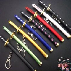 Móc Khóa Kiếm Katana Zoro Law One Piece - Phụ Kiện Anime Chất Liệu Hợp Kim Không Gỉ Bền Bỉ, Dài 16cm