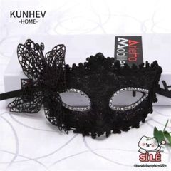 Mặt Nạ Hóa Trang Nửa Mặt Hình Bướm Sang Trọng KUNHEV - Phụ Kiện Tiệc Halloween và Dạ Tiệc Quyến Rũ