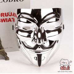 Mặt Nạ Hacker Chúa Anonymous Độc Đáo - Phụ Kiện Hóa Trang Halloween, Cosplay Gợi Nhớ Biểu Tượng Công Nghệ (Vàng, Bạc, Đen, Trắng)