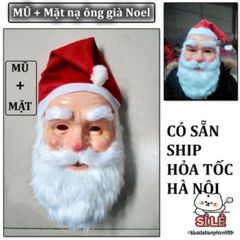 Bộ Mặt Nạ Ông Già Noel và Mũ Râu Trắng - Trang Trí Giáng Sinh và Halloween Vui Nhộn, Phụ Kiện Tiệc Tùng Sắc Màu
