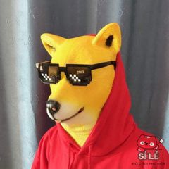 Mặt Nạ Hóa Trang Halloween Hình Chó Shiba - Mặt Nạ Troll Cao Su Dễ Thương Cho Bữa Tiệc Hóa Trang Vui Nhộn