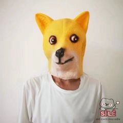 Mặt Nạ Hóa Trang Halloween Hình Chó Shiba - Mặt Nạ Troll Cao Su Dễ Thương Cho Bữa Tiệc Hóa Trang Vui Nhộn