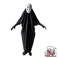Bộ Trang Phục Cosplay Vô Diện Spirited Away - Áo Choàng Đen & Mặt Nạ Kaonashi Cho Người Lớn & Trẻ Em