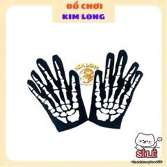 Bộ Trang Phục Halloween 3 Món: Áo Choàng Nón, Găng Tay và Mặt Nạ Hình Bộ Xương Cho Trẻ Em & Người Lớn - Thời Trang Hóa Trang Ma Quái