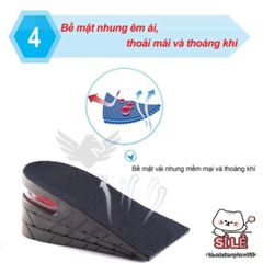Lót Giày Tăng Chiều Cao Cao Cấp - Đệm Khí Thoáng Khí, Điều Chỉnh Chiều Cao 3-9cm, Giúp Bạn Tự Tin Mọi Nơi