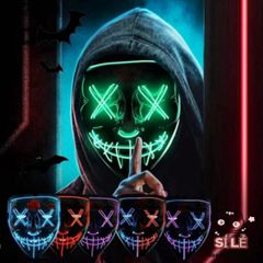 Mặt Nạ LED Neon Cyberpunk dành cho Người Lớn - Mặt Nạ Phát Sáng Độc Đáo cho Halloween và Tiệc Cosplay, Phụ Kiện Thời Trang Punk Cá Tính