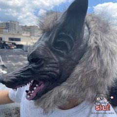 Đầm Hóa Trang Halloween Sói - Bộ Đầu Sói và Găng Tay Dự Tiệc Kinh Dị, Phụ Kiện Thời Trang Ngộ Nghĩnh và Độc Đáo