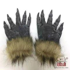 Đầm Hóa Trang Halloween Sói - Bộ Đầu Sói và Găng Tay Dự Tiệc Kinh Dị, Phụ Kiện Thời Trang Ngộ Nghĩnh và Độc Đáo
