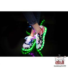 Giày Thể Thao Phát Sáng Cờ Mỹ LED - Giày Đổi Màu 8 Chế Độ Cho Nam Nữ, Phụ Kiện Thời Trang Đặc Biệt, Dành Cho Mọi Sự Kiện