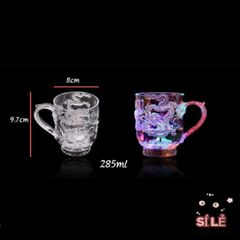 Cốc Phát Sáng LED Thiết Kế Rồng Acrylic Đổi Màu - Cốc Nước Tái Sử Dụng Sáng Tạo Cho Bữa Tiệc, Quà Tặng Độc Đáo
