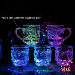 Cốc Phát Sáng LED Thiết Kế Rồng Acrylic Đổi Màu - Cốc Nước Tái Sử Dụng Sáng Tạo Cho Bữa Tiệc, Quà Tặng Độc Đáo