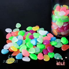 Đá Dạ Quang Phát Sáng Ngoài Trời - Bộ 50 Viên Trang Trí Sân Vườn, Bể Cá, Chậu Cây - Đá Cuội Bền, Sáng Rực Ban Đêm
