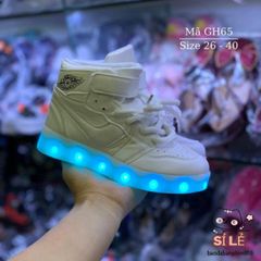 Giày LED Phát Sáng Sạc USB Cho Bé - Màu Trắng GH65, 11 Chế Độ Đèn Chớp Nháy, Giày Thời Trang An Toàn Dành Cho Trẻ Em