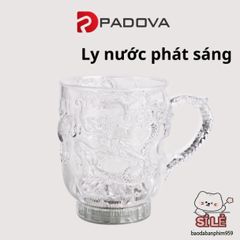 Ly Nước Phát Sáng LED Họa Tiết Rồng PADOVA 4638 - Món Quà Độc Đáo Cho Mọi Dịp, Tạo Không Gian Lãng Mạn Về Đêm