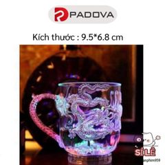 Ly Nước Phát Sáng LED Họa Tiết Rồng PADOVA 4638 - Món Quà Độc Đáo Cho Mọi Dịp, Tạo Không Gian Lãng Mạn Về Đêm