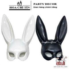 Mặt Nạ Halloween Thỏ Bunny Tai Dài Đen Trắng - Phụ Kiện Trang Phục Hóa Trang Độc Đáo và Sáng Tạo cho Tiệc và Lễ Hội
