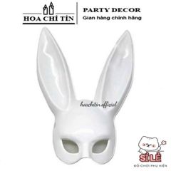 Mặt Nạ Halloween Thỏ Bunny Tai Dài Đen Trắng - Phụ Kiện Trang Phục Hóa Trang Độc Đáo và Sáng Tạo cho Tiệc và Lễ Hội