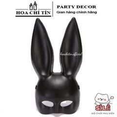 Mặt Nạ Halloween Thỏ Bunny Tai Dài Đen Trắng - Phụ Kiện Trang Phục Hóa Trang Độc Đáo và Sáng Tạo cho Tiệc và Lễ Hội