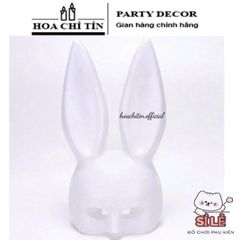 Mặt Nạ Halloween Thỏ Bunny Tai Dài Đen Trắng - Phụ Kiện Trang Phục Hóa Trang Độc Đáo và Sáng Tạo cho Tiệc và Lễ Hội